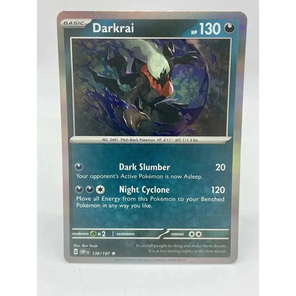 Darkrai 136/197 Sv03: Obsidian Flames Rare Pokemon TCG Holo Mint Unplayed - Picture 1 of 7